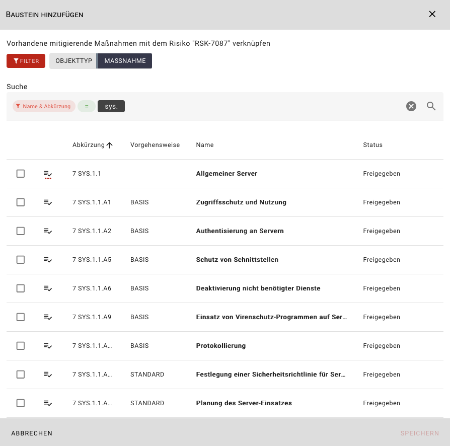 Vorhandene Maßnahmen verknüpfen