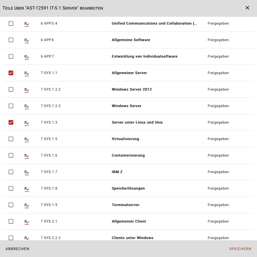 Auswahl der Bausteine