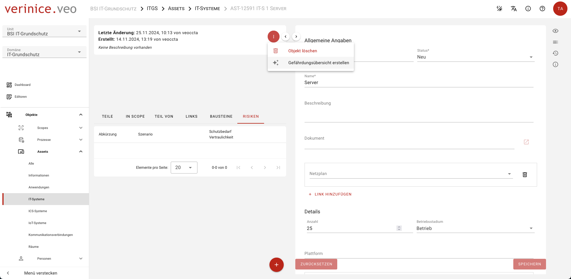 Gefährdungsübersicht erstellen
