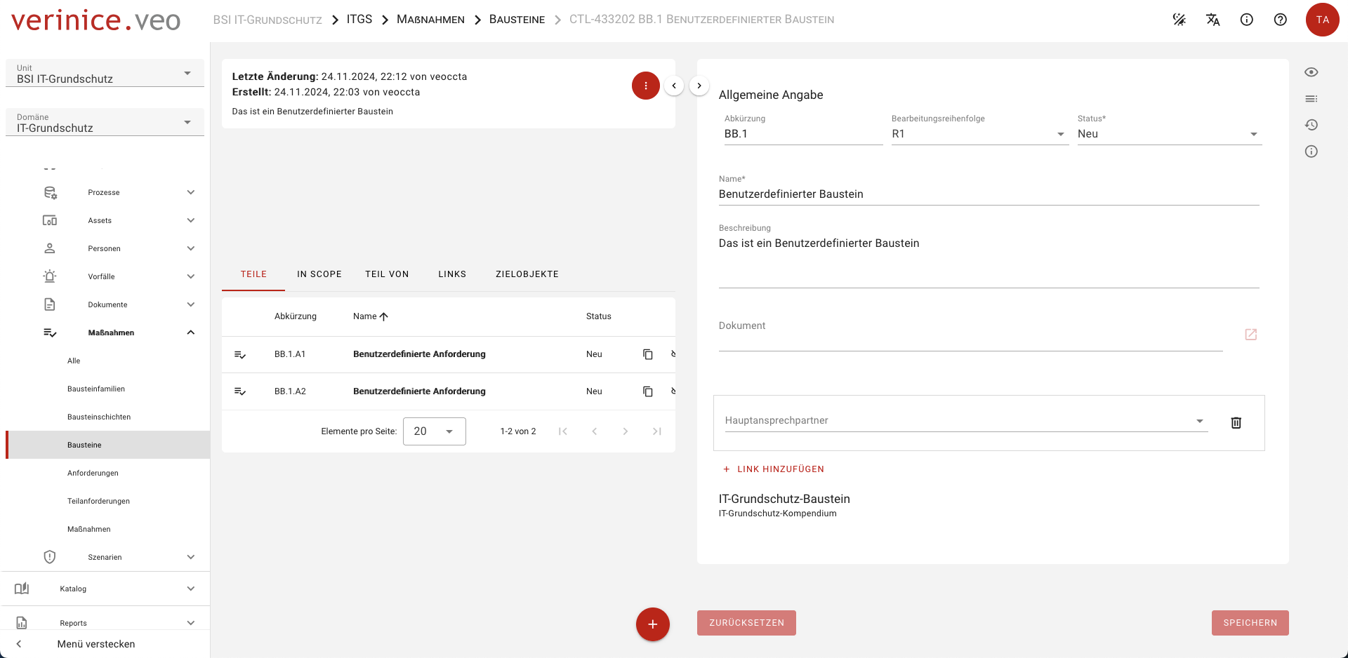 Benutzerdefinierter Baustein