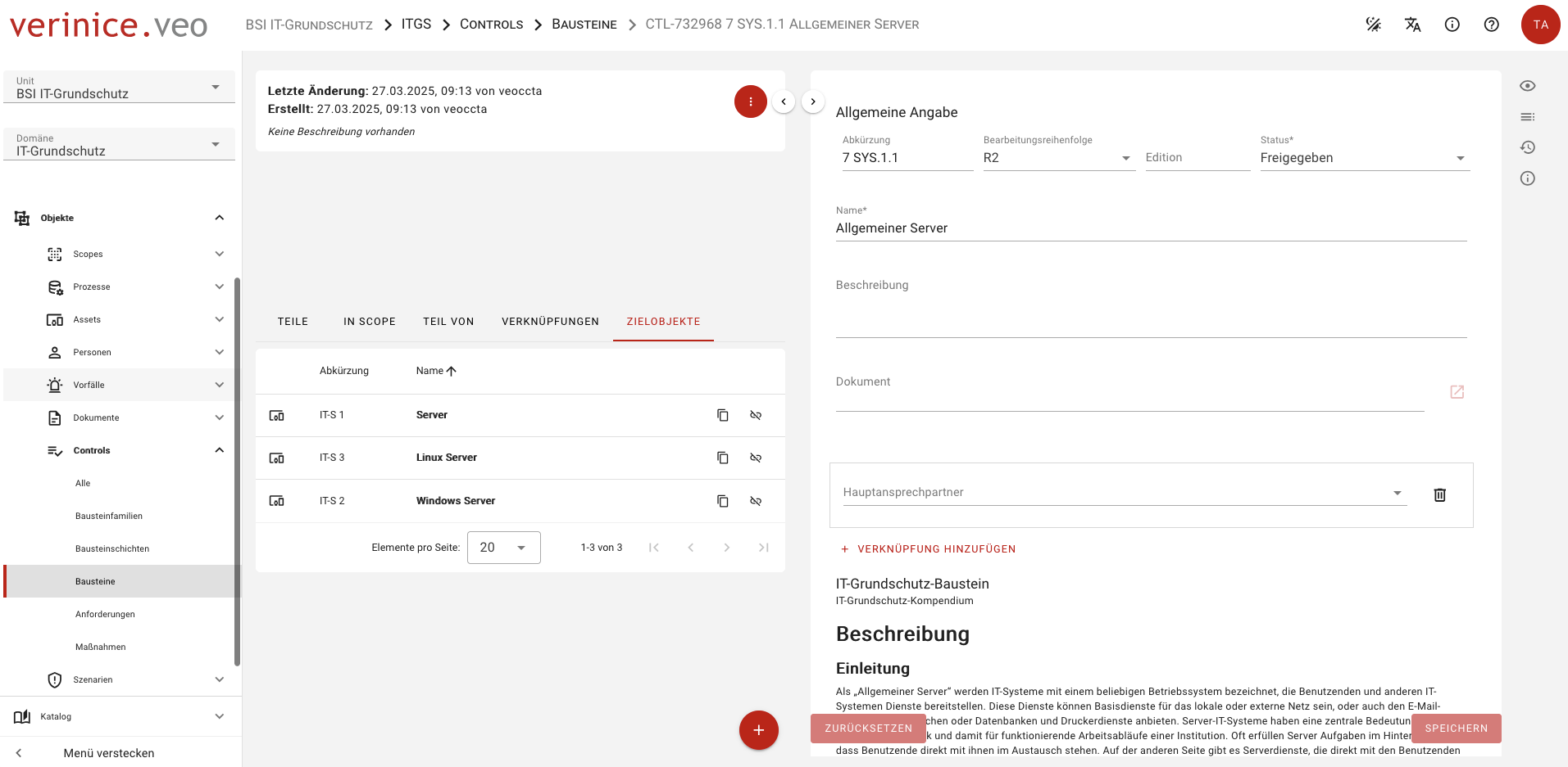 Modellierte Zielobjekte