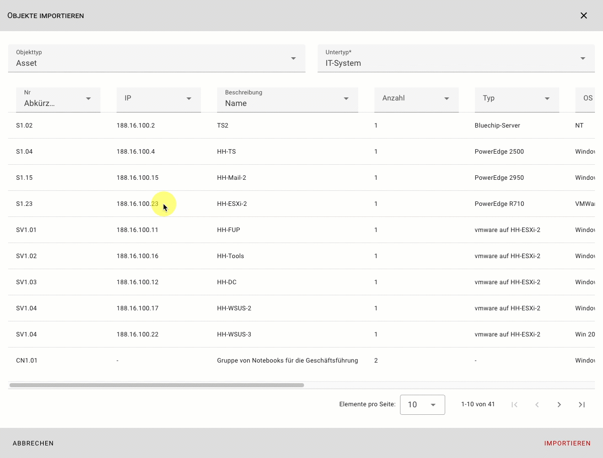 Daten vor Import korrigieren