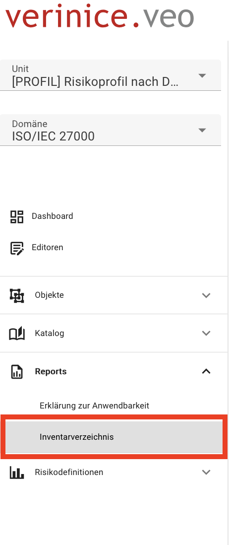 Report Inventarverzeichnis