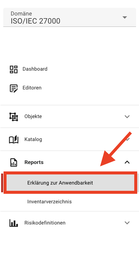 Report Erklärung zur Anwendbarkeit